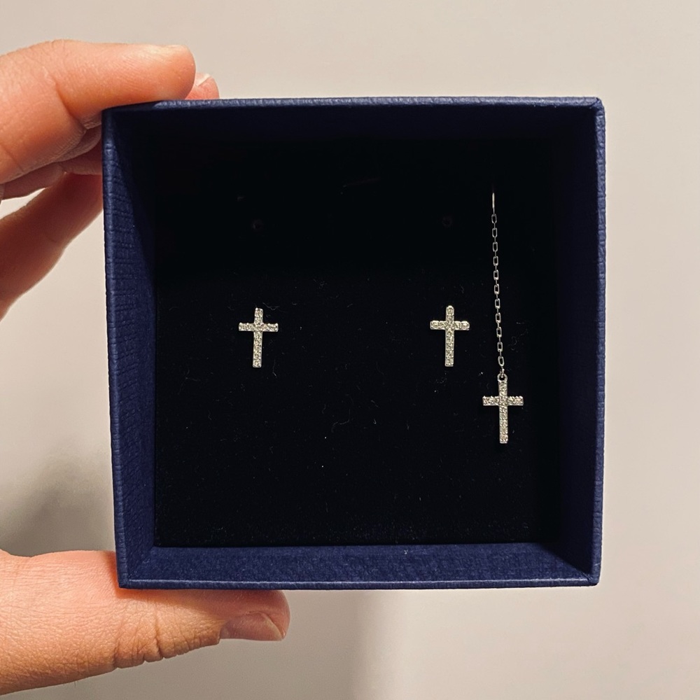 Swarovski Cross Earrings